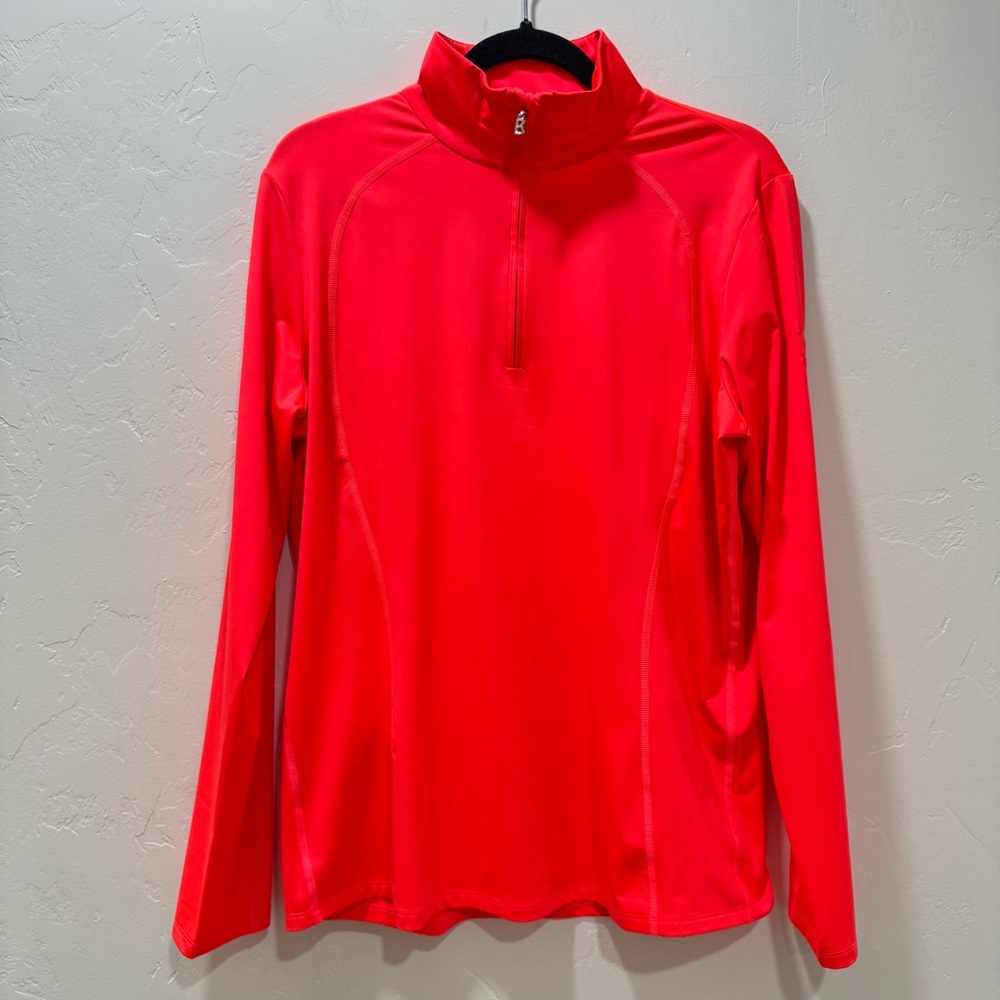 EUC Bogner Base Layer 1/4 Zip Winter Coral Pink Red Fitted Men's EU 46 US XXL